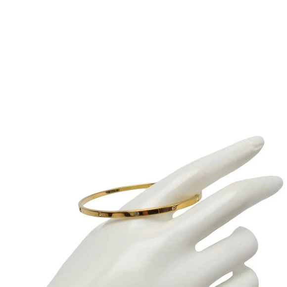 Swarovski Clear Rhinestone Bangle Bracelet Gold Tone Vintage - Picture 2 of 6